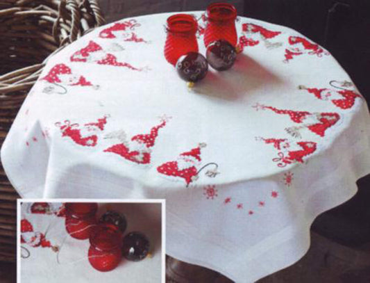 Christmas Gnomes Table Topper Cross stitch Embroidery DIY Kits