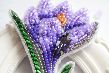 Crocus - Readymade Beaded Brooch