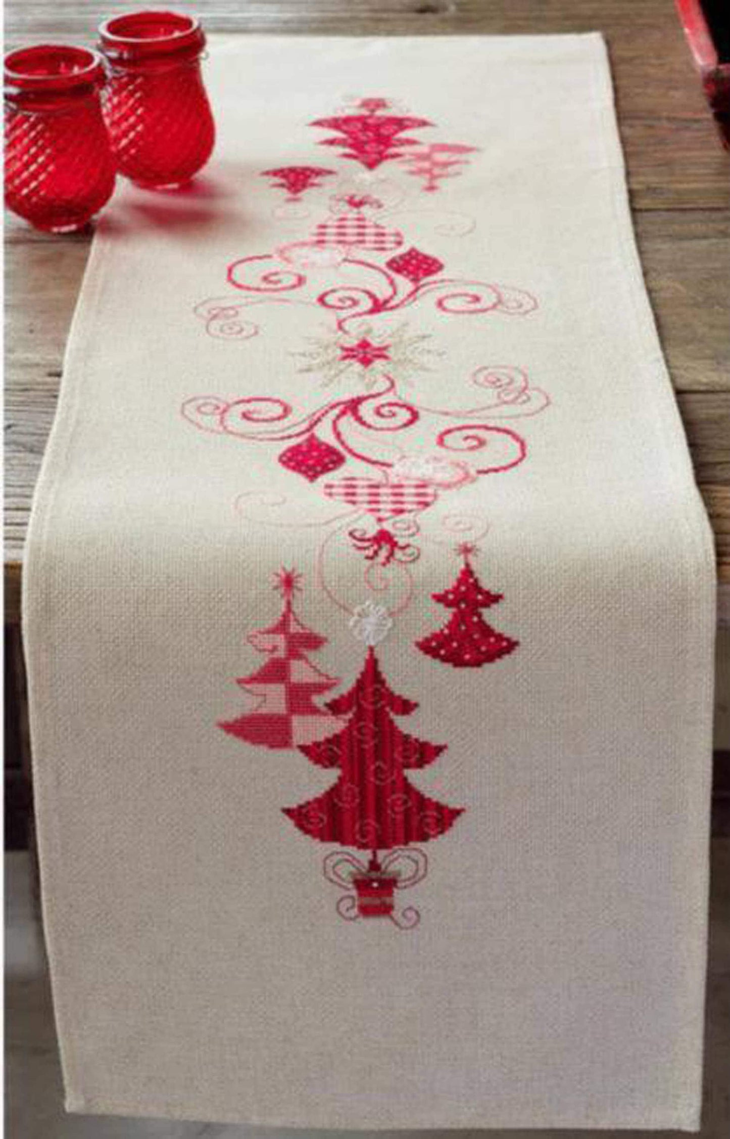 Christmas Table Runner Cross stitch Embroidery DIY Kits