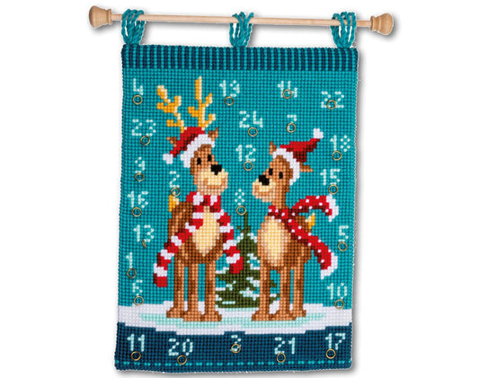 Elk Advent Calendar Cross stitch Embroidery DIY Kits