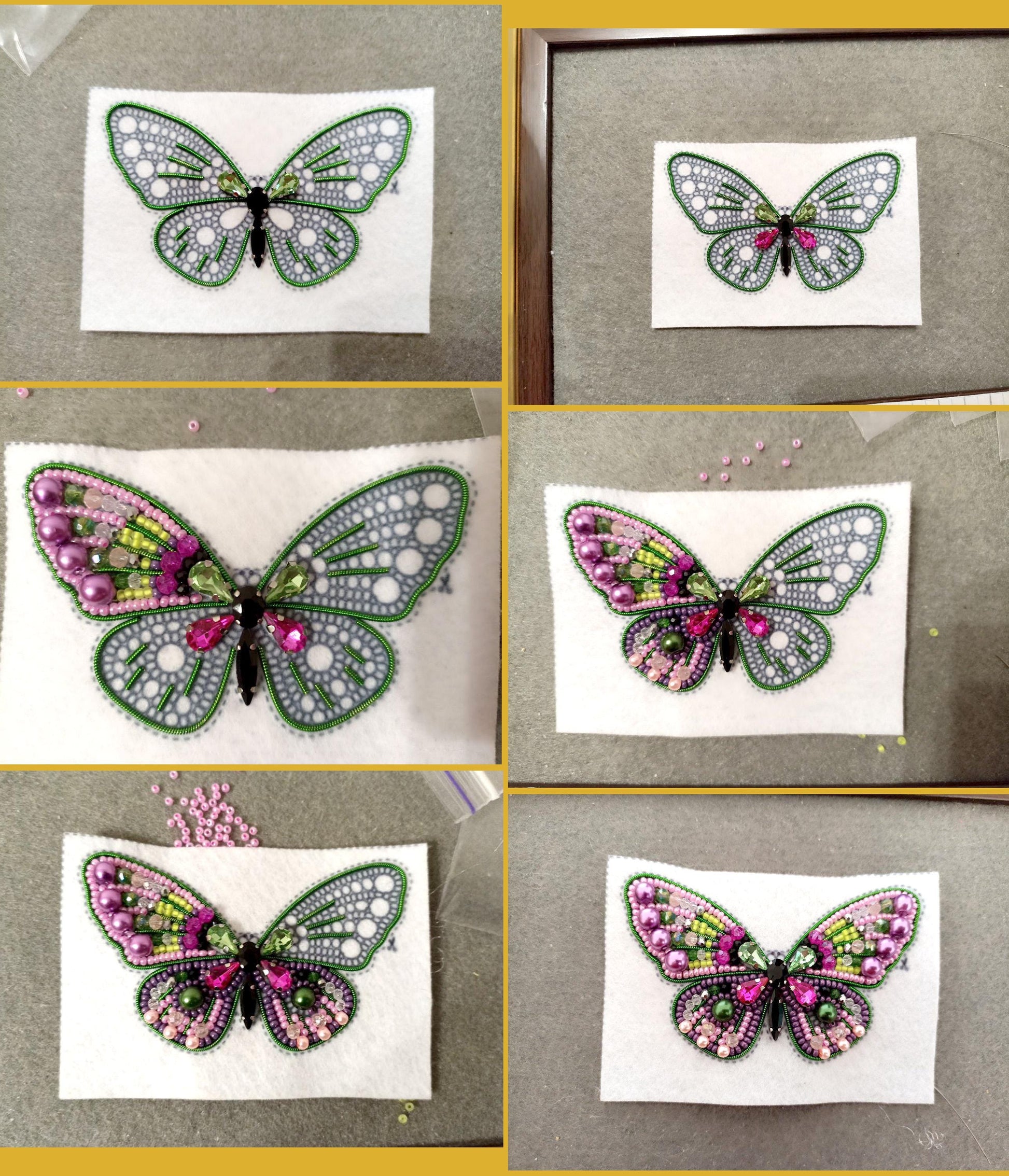 a series of pictures showing how to make a butterfly