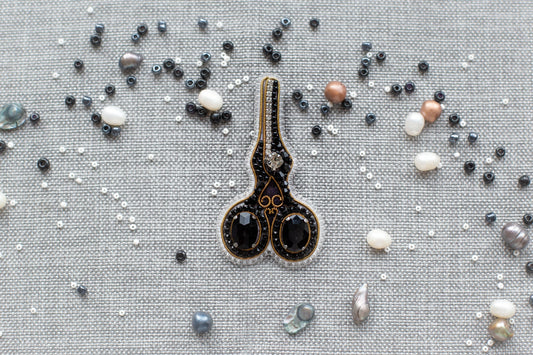 Scissors - Readymade Beaded Brooch