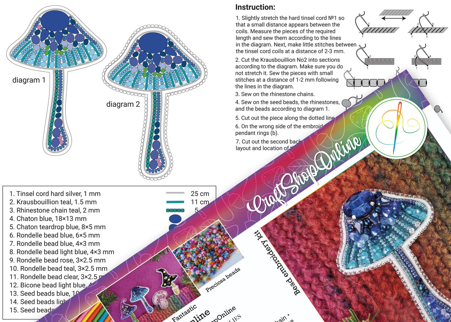 a picture of a crochet pattern of a mushroom