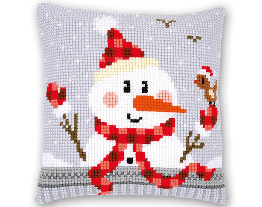 Snowman Cushion Cover Cross stitch Embroidery DIY Kits