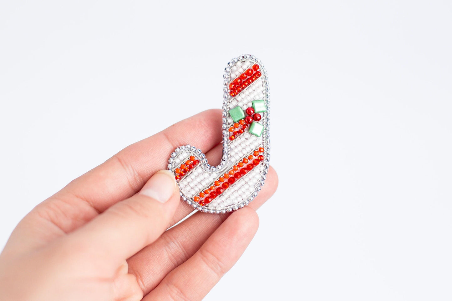 Bead Embroidery Kit - Set of 7 Christmas Brooches, DIY Craft Kits, Xmas Beaded Brooches, Jewelry Making Kits for Adults, Needlework beading