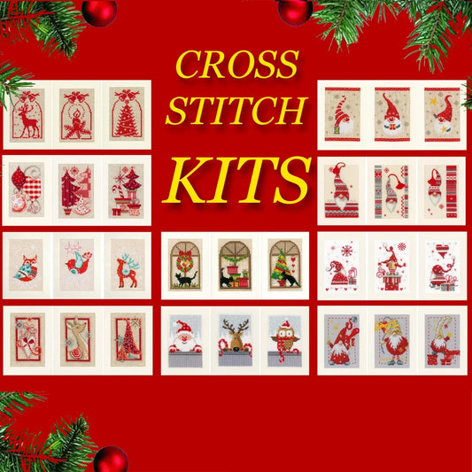 Christmas Postcards Cross stitch Embroidery DIY Kits