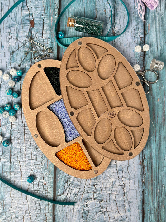 a wooden plate with a design on it