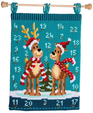 Elk Advent Calendar Cross stitch Embroidery DIY Kits