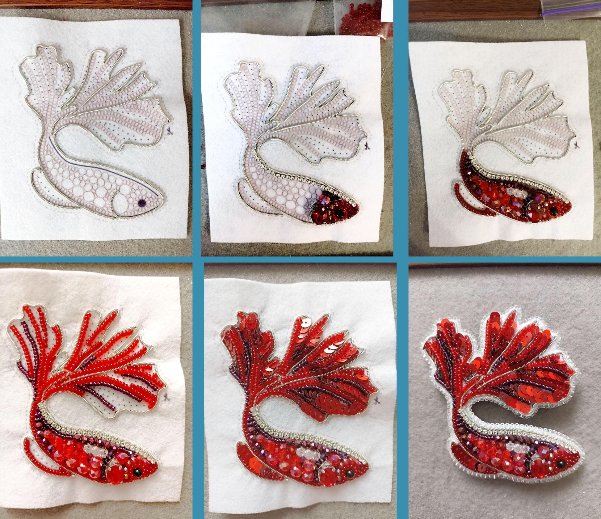 a series of pictures showing how to make a dragon applique