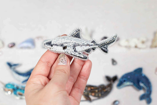 Shark Fish - Readymade Beaded Brooch