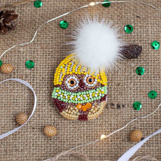 Owlet - Readymade Beaded Brooch