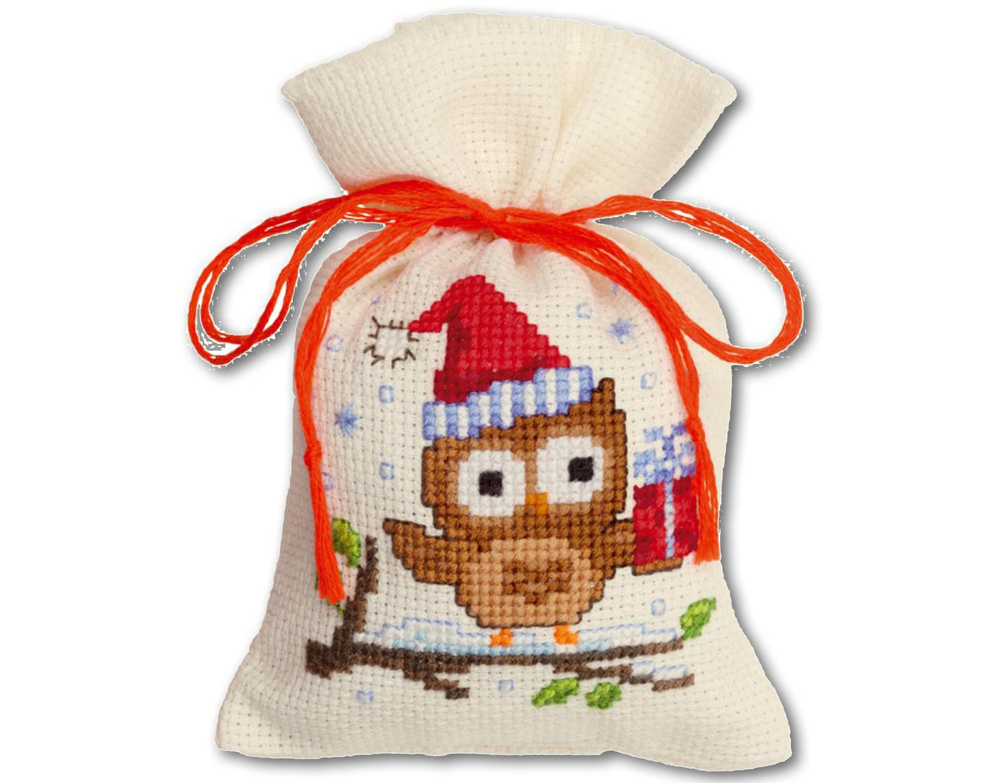 Owl Drawstring Pouch Cross stitch Embroidery DIY Kits