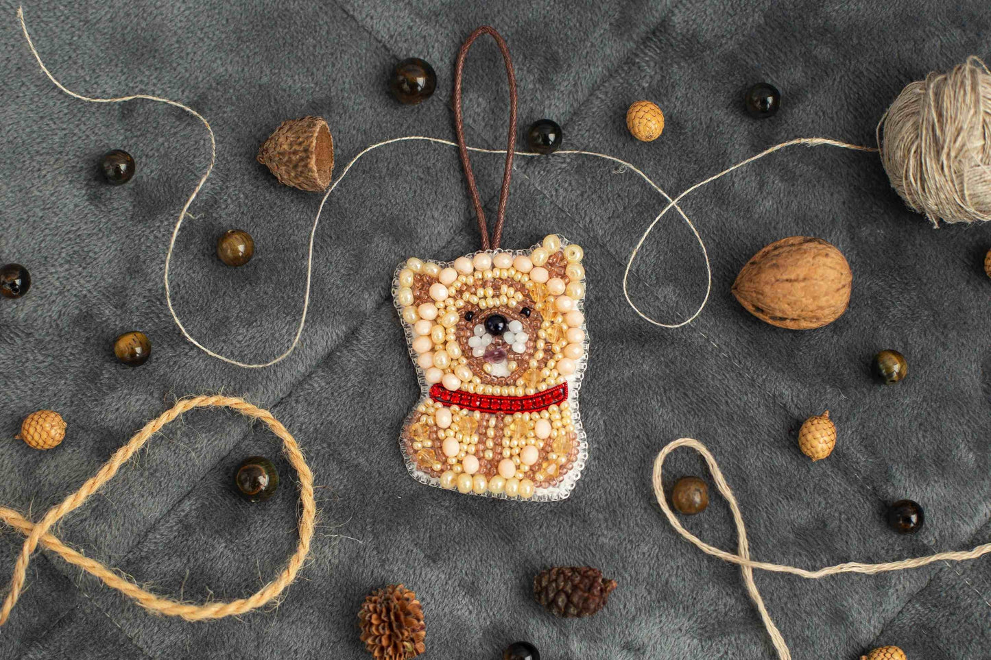 Chow Chow Dog - Readymade Beaded Brooch