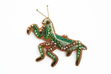 Praying Mantis - Readymade Beaded Brooch