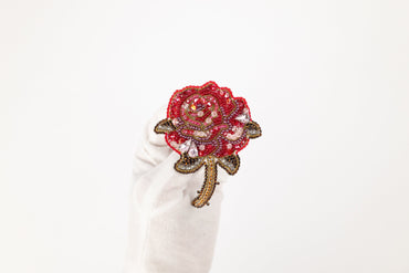 Rose Flower - Readymade Beaded Brooch