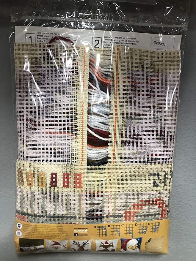 Christmas Owl Pillow Cover Cross stitch Embroidery DIY Kits