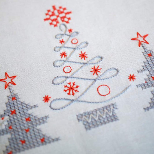 Christmas Trees Table Topper Cross stitch Embroidery DIY Kits