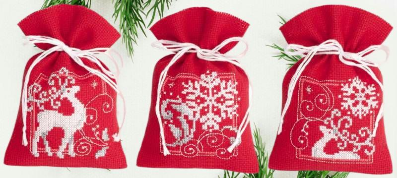 Christmas Pouch Cross stitch Embroidery DIY Kits