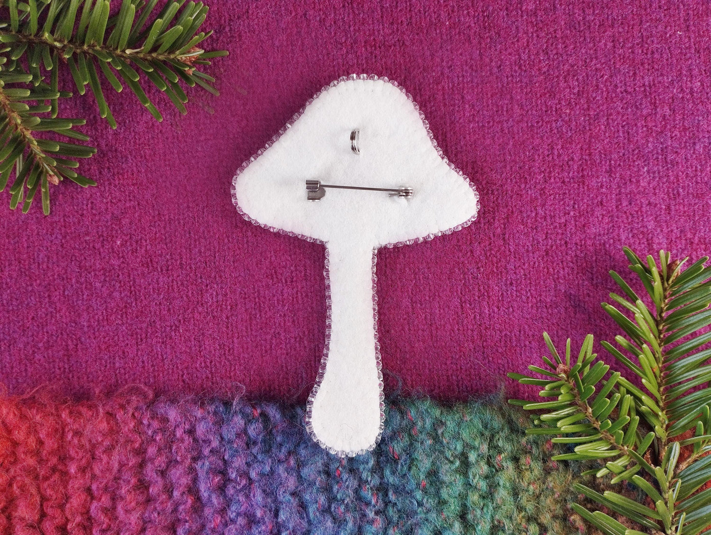 a close up of a knitted object on a table