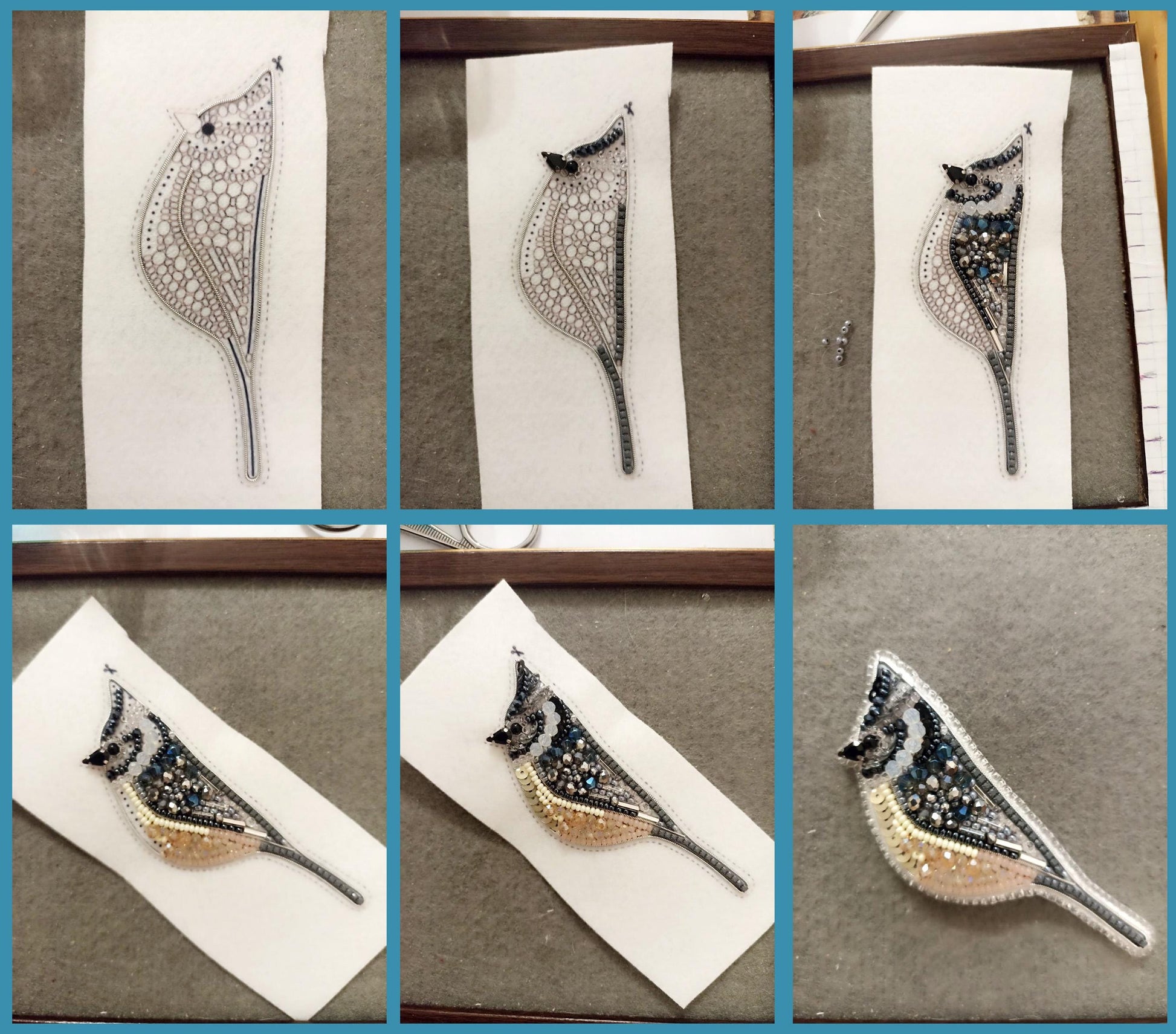 a series of photos showing how to sew a flower