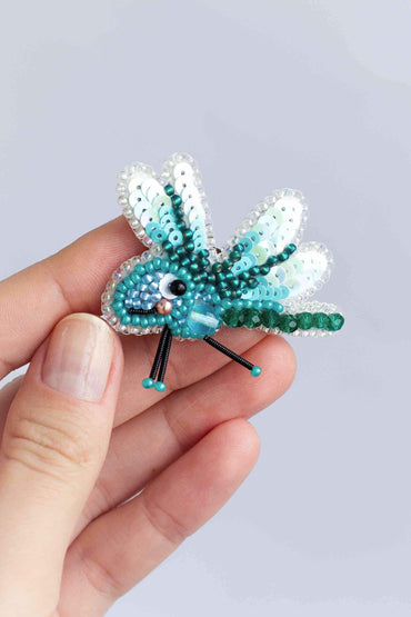Little Dragonfly - Readymade Beaded Brooch