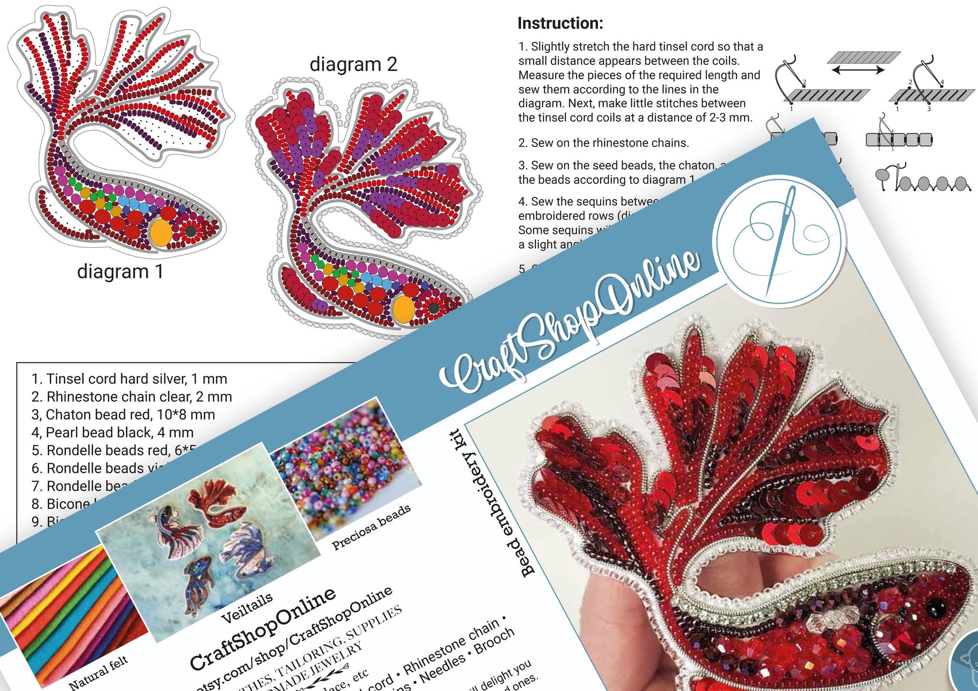 a close up of a brochure with designs on it
