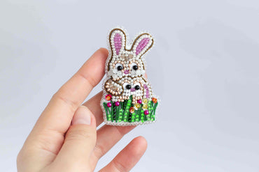 Easter Rabbit - Readymade Beaded Brooch