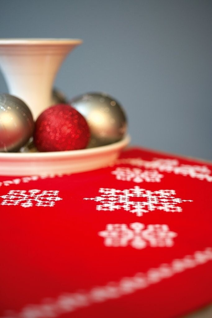 Christmas Table Runner Cross stitch Embroidery DIY Kits