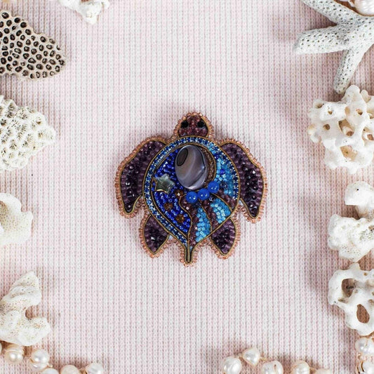 Sea Turtle - Readymade Beaded Brooch