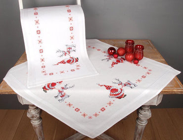 Christmas Table Runner Cross stitch Embroidery DIY Kits