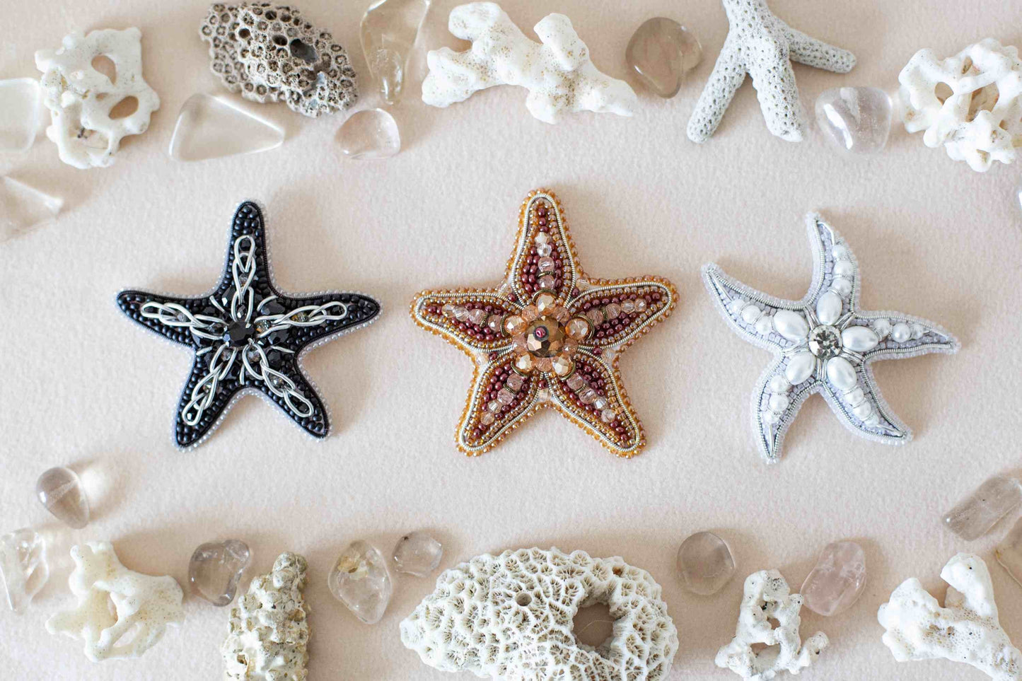 Starfish - Readymade Beaded Brooch