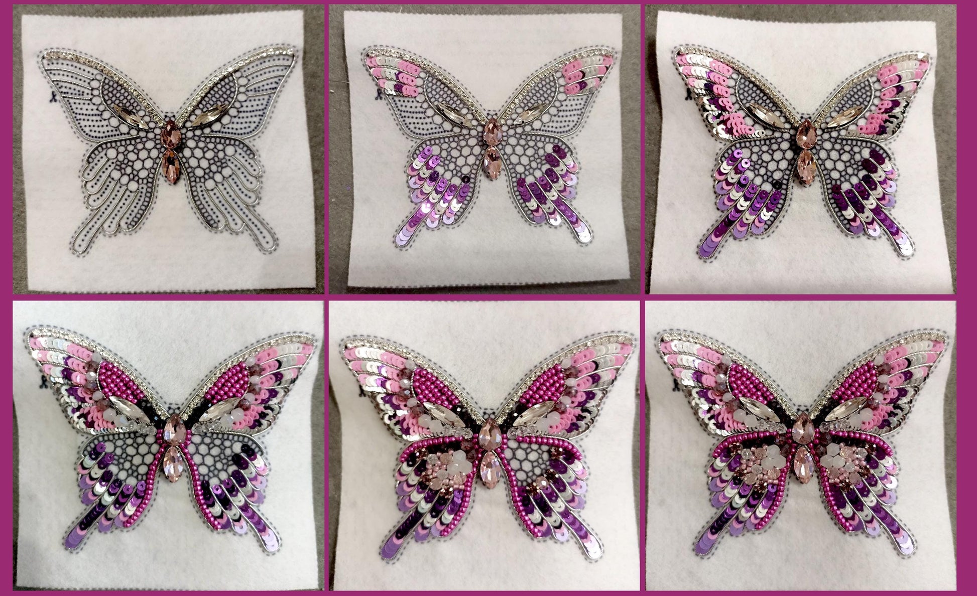 a set of four pictures of a butterfly