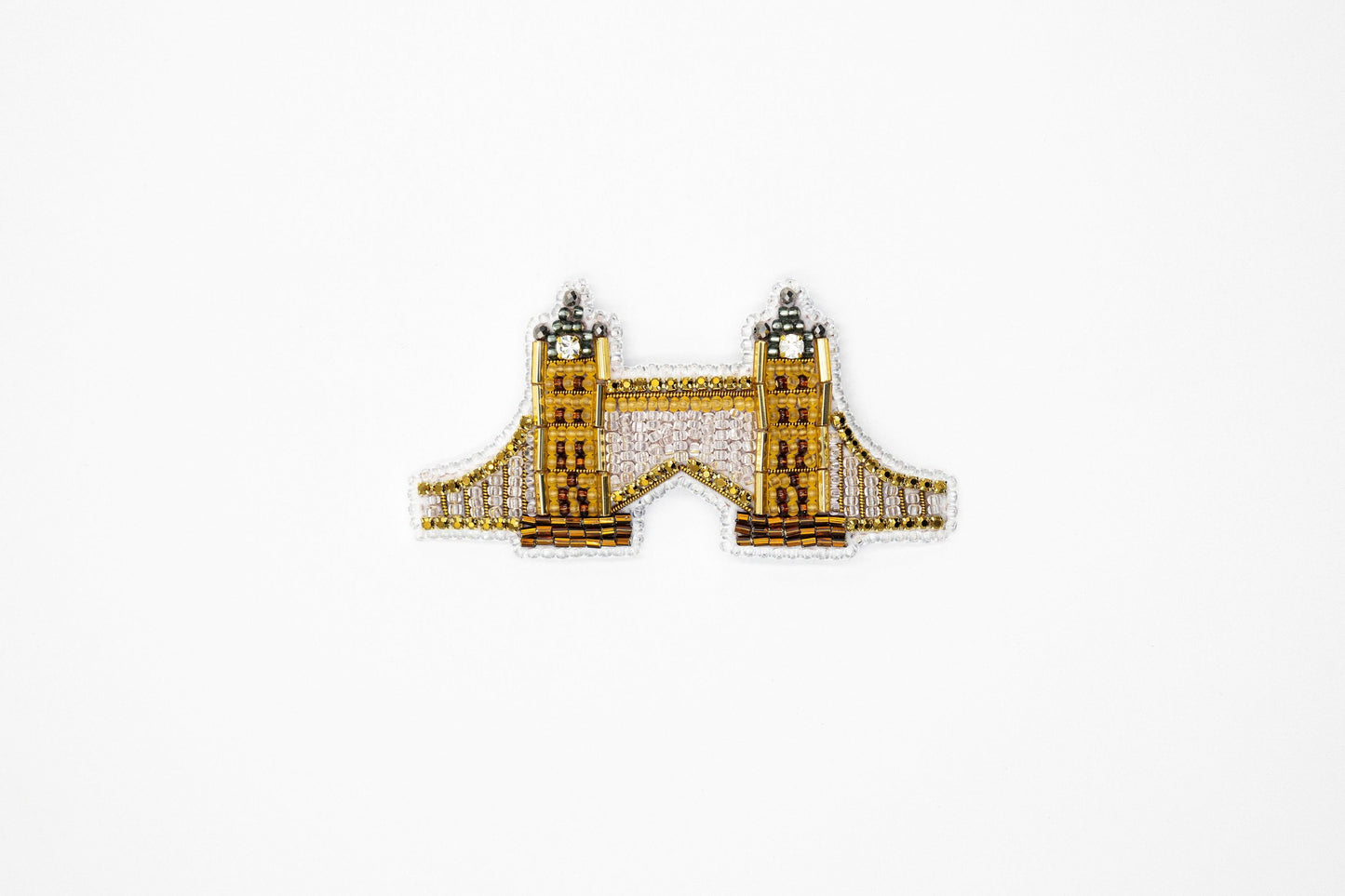 Bead Embroidery Kit - Set of 3 City Landmarks, DIY Craft kits, Patriotic Beaded Brooches, Jewelry Making Kits for Adults, Needlework beading