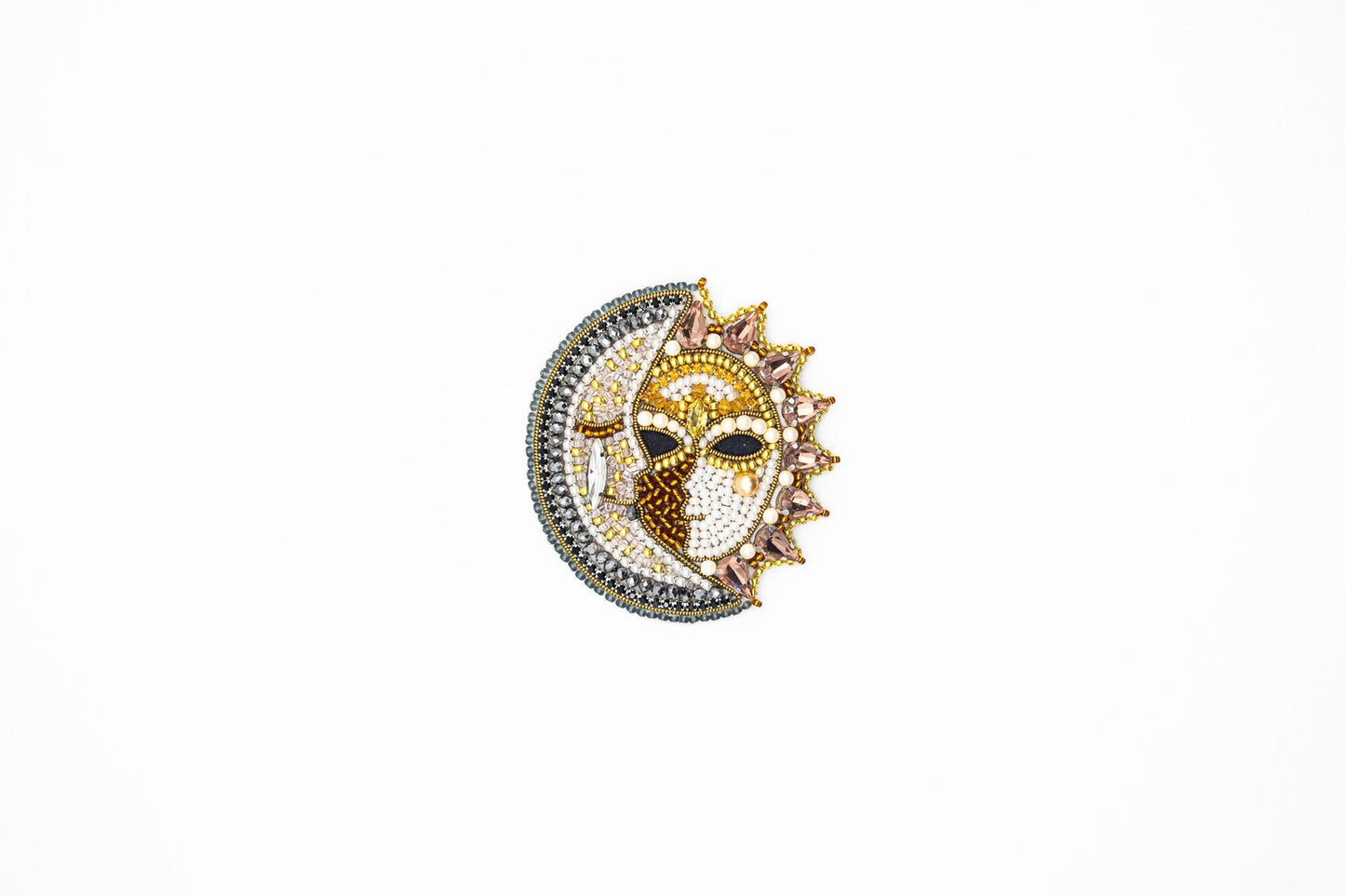 Bead Embroidery Kit - Set of 5 Masks, DIY Craft kits, Carnival of Venice Beaded Brooches, Jewelry Making Kits for Adults, Needlework beading