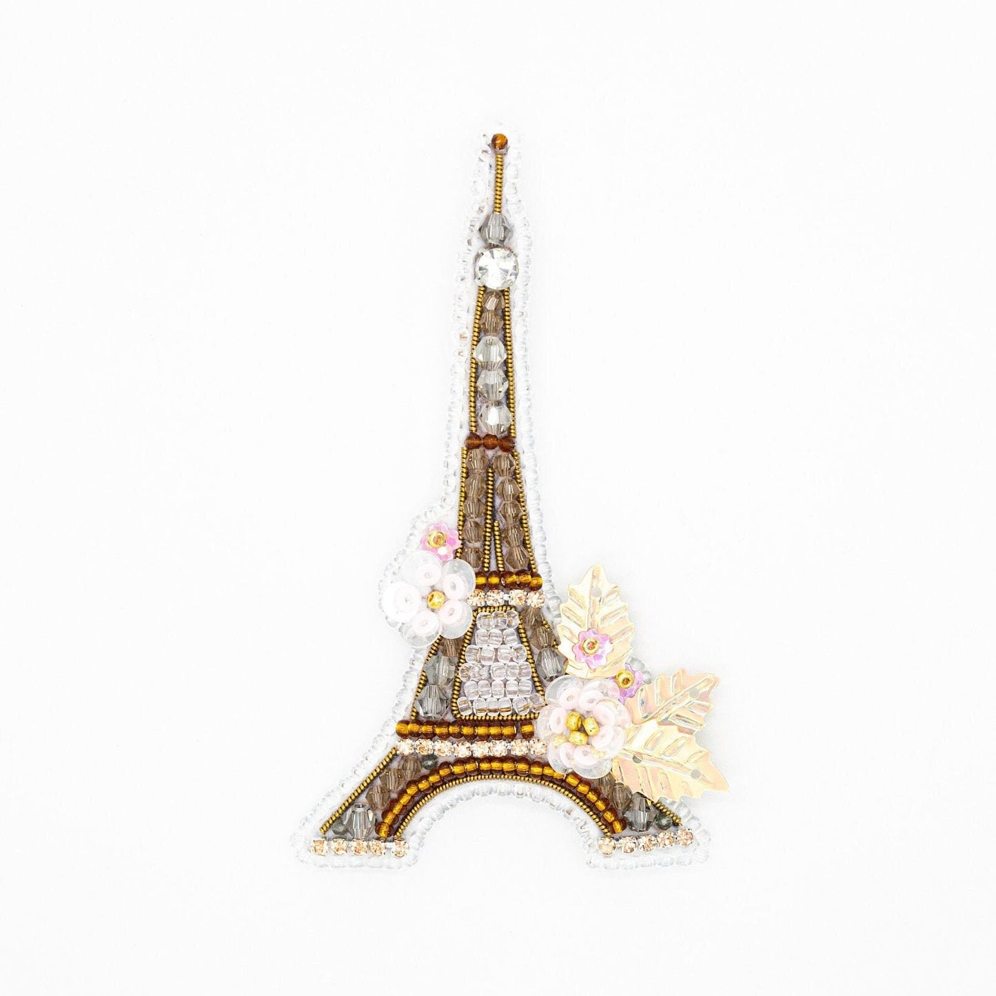 Bead Embroidery Kit Eiffel Tower. Seed Bead Brooch kit. DIY Craft kit. Paris Beading kit. Needlework beading. Handmade Jewelry Making Kit