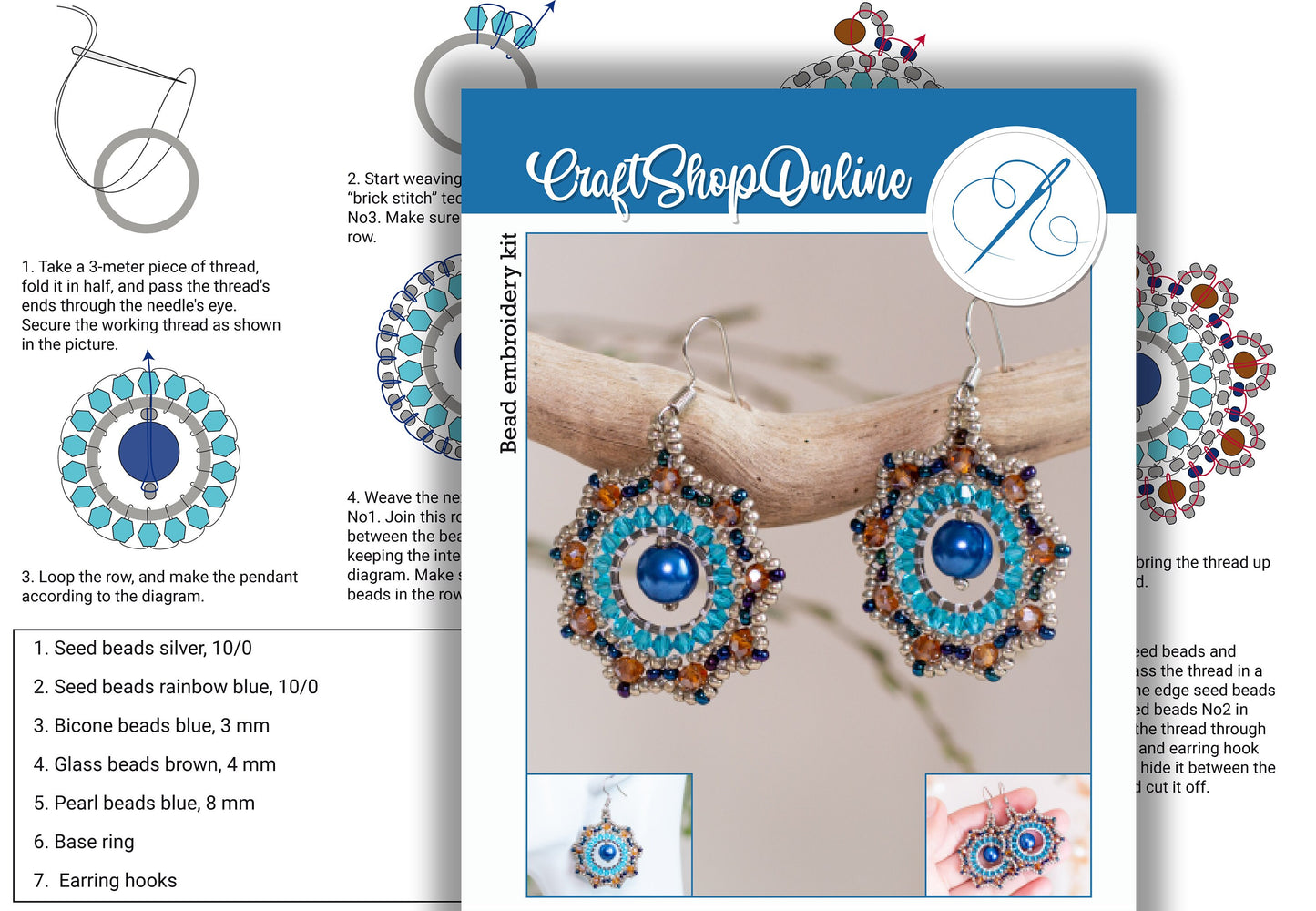 six pairs of earrings on a white surface