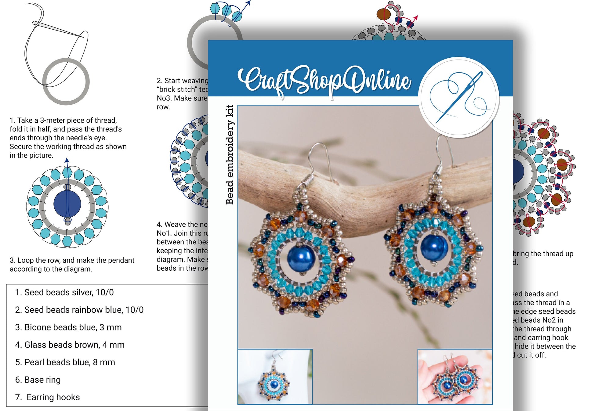 six pairs of earrings on a white surface