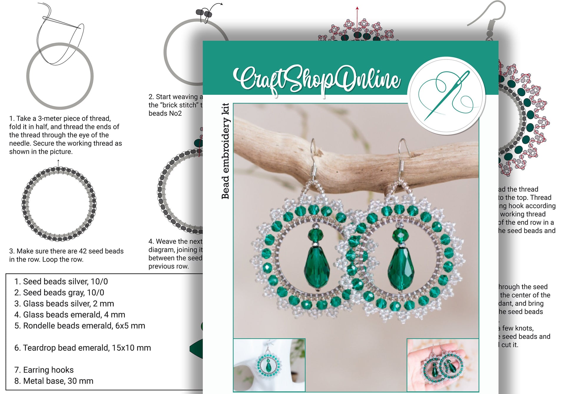 a set of six pairs of earrings on a table