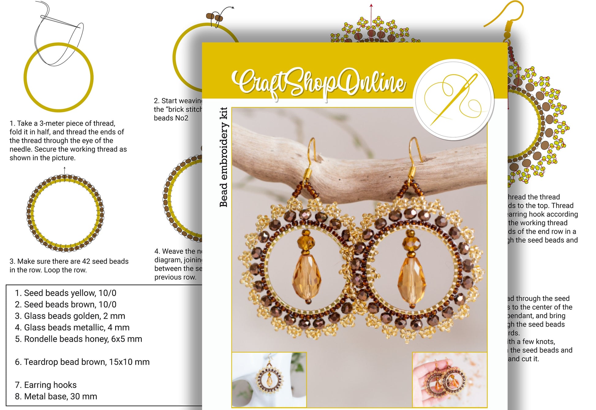 a set of six pairs of earrings on a table