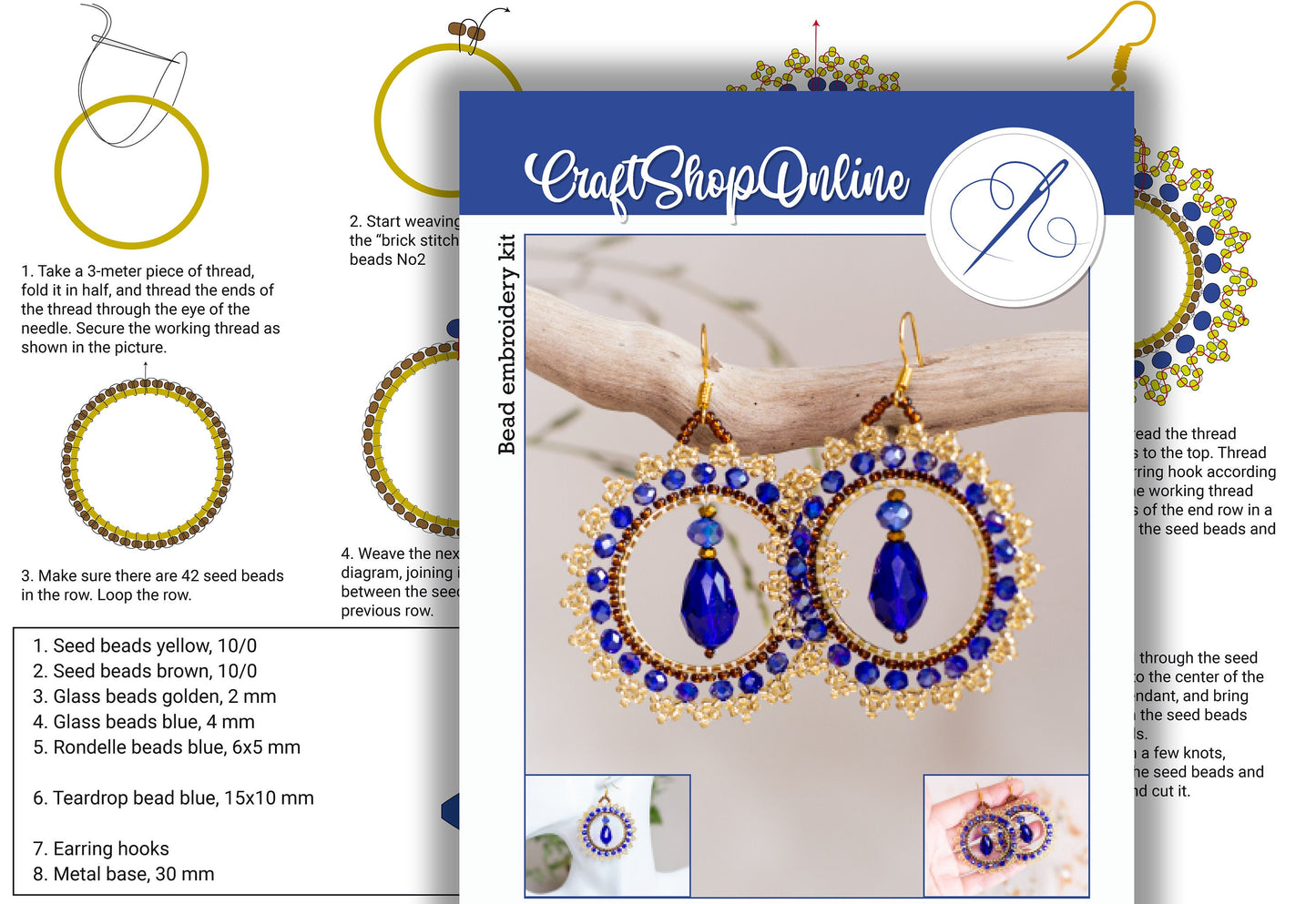 a brochure with a picture of a pair of earrings
