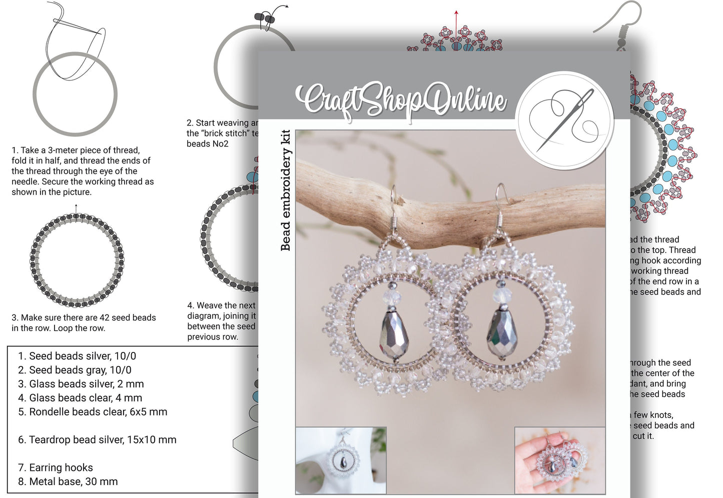 a brochure with a picture of a pair of earrings