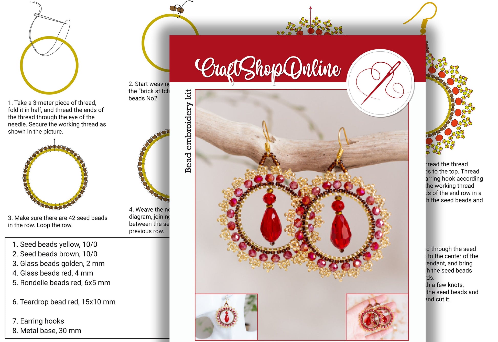 a set of six pairs of earrings on a table