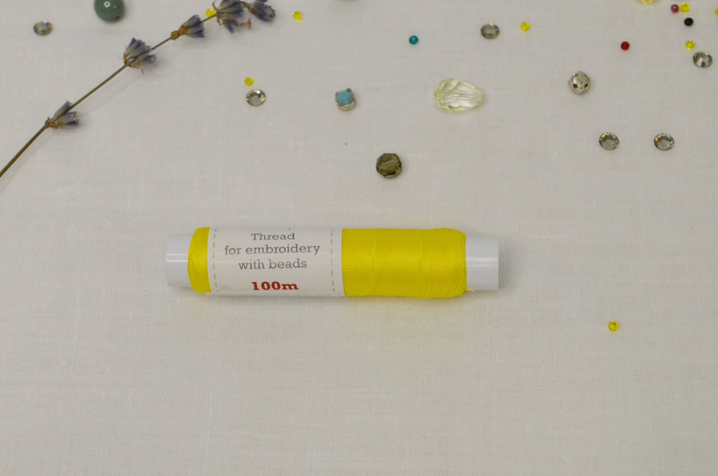 Yellow Thread 100m spools,100% polyester, Set of 5 or 10 pcs one colors, Beading embroidery threads, Sew-on rhinestones, Needlework material