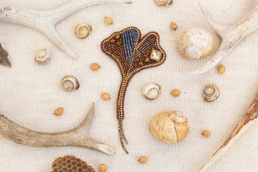 Ginkgo Leaf Brooch Beading DIY Kit