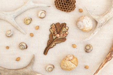 Oak Leaf Brooch Beading DIY Kit