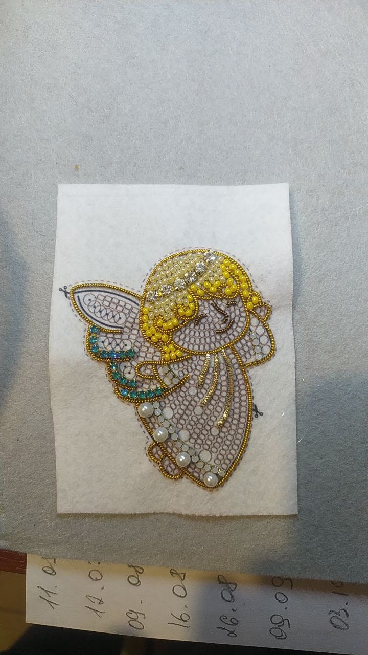 Set of 3 Angels Bead embroidery kits. Christmas Seed Bead Brooch kit. DIY Craft kit. Beadweaving Kit. Needlework beading