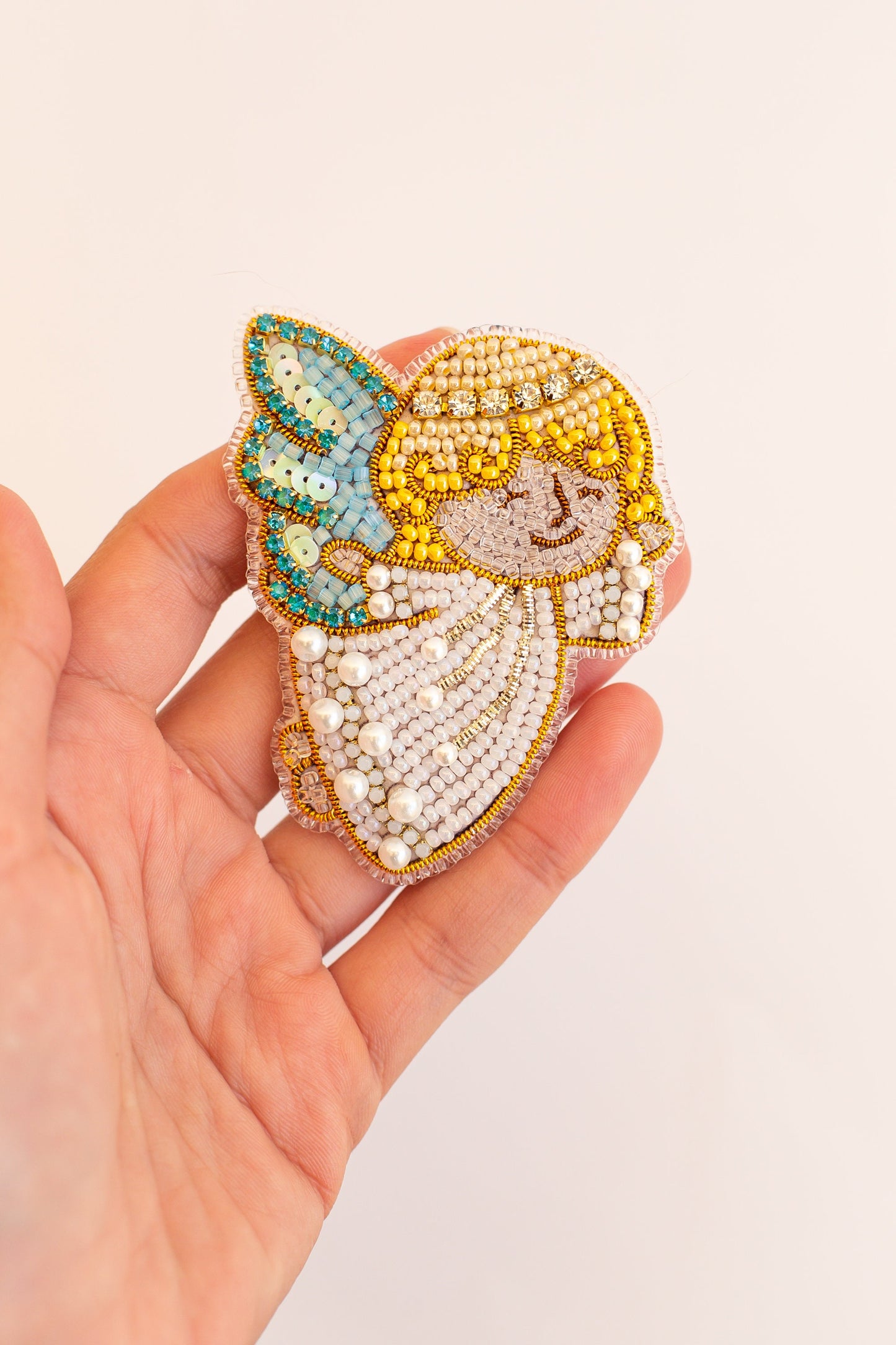 Set of 3 Angels Bead embroidery kits. Christmas Seed Bead Brooch kit. DIY Craft kit. Beadweaving Kit. Needlework beading