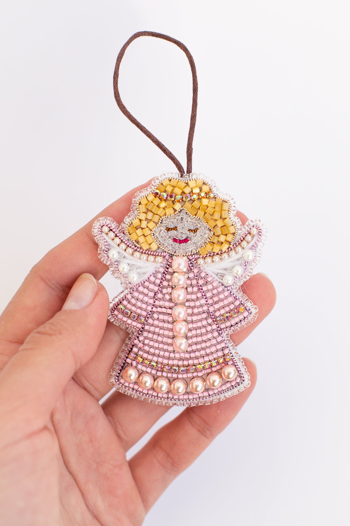 Set of 3 Angels Bead embroidery kits. Christmas Seed Bead Brooch kit. DIY Craft kit. Beadweaving Kit. Needlework beading