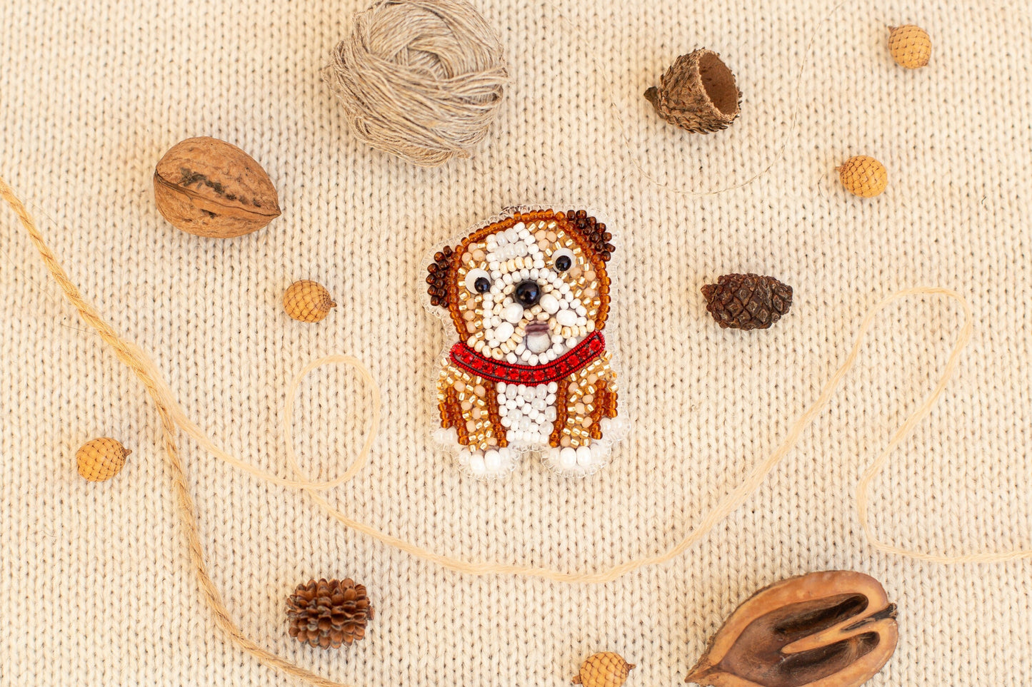 English Bulldog Bead embroidery kit. Seed Bead Brooch kit. DIY Craft kit. Beadweaving Kit. Needlework beading. Handmade Jewelry Making Kit