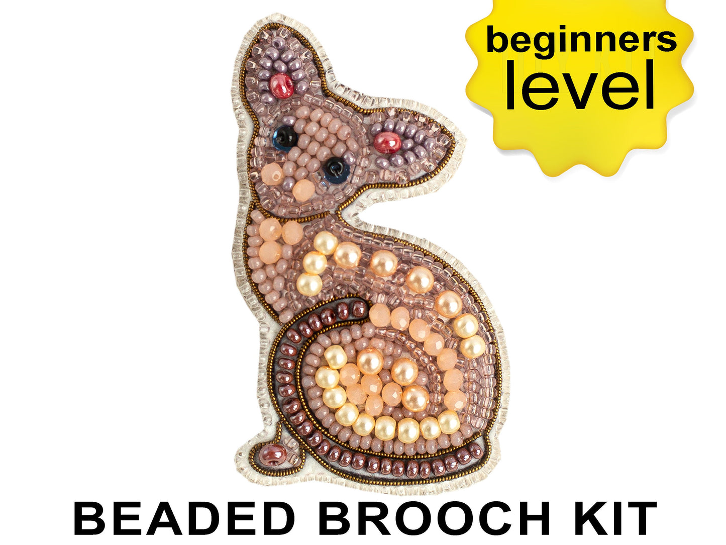 Sphinx Cat Bead embroidery kit. Seed Bead Brooch kit. DIY Craft kit. Beadweaving Kit. Needlework beading. Handmade Jewelry Making Kit